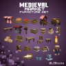 Medieval Market Furniture Set - 中世纪家具